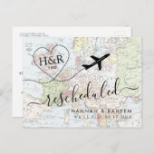 計画の変更延期先結婚 案内ポストカード (正面/裏面)