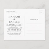 計画の変更延期先結婚 案内ポストカード (裏面)