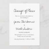 計画の変更延期結婚 エンクロージャーカード (正面)