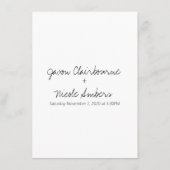 計画の変更延期結婚 エンクロージャーカード (裏面)