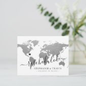 計画の変更新日仕向結婚式 案内ポストカード (スタンド正面)