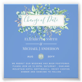 計画の変更日付緑のユーカリイベント フォトプリント           