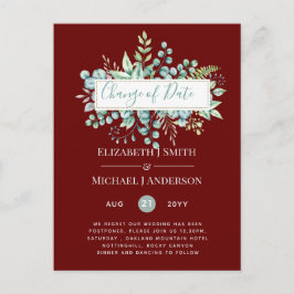 計画の変更日付緑のユーカリイベント ポストカード