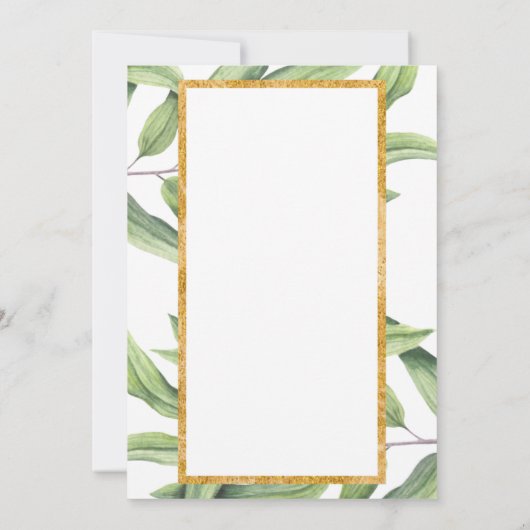 計画の変更金ゴールド植物学結婚期延期処分 招待状 (裏面)