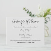 「計画の変更」が延期結婚されたグレー・カード 招待状 (スタンド正面)
