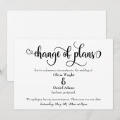 「計画の変更」の結婚延期 招待状 (正面/裏面)