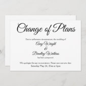 「計画の変更」の結婚延期 招待状 (正面/裏面)