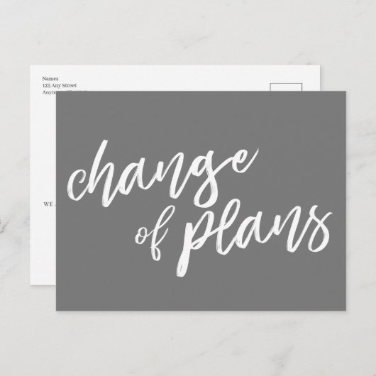 計画の変更(グレモダンー·ホワイト) 案内ポストカード (正面/裏面)
