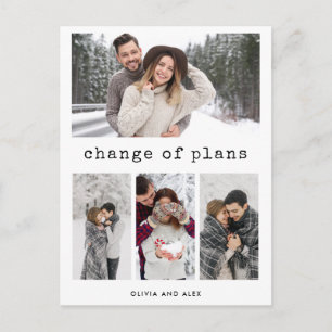 計画の変更  シンプルタイプライター文字と写真 ポストカード