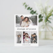 計画の変更 |シンプルタイプライター文字と写真 ポストカード (スタンド正面)