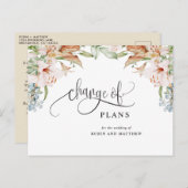 計画の変更，ベージュ自然ズ結婚キャンセル 案内ポストカード (正面/裏面)