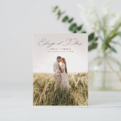 計画の変更|写真全結婚面延期 案内ポストカード (スタンド正面)