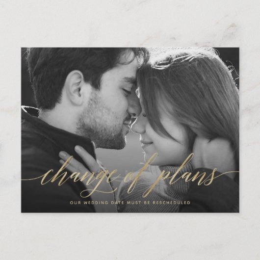 計画の変更 |写真結婚の延期 ポストカード (正面)