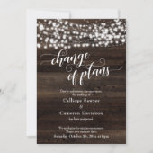 計画の変更,木材の灯りの変更,延結婚期のカード 招待状 (正面)