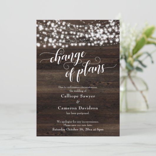 計画の変更,木材の灯りの変更,延結婚期のカード 招待状 (スタンド正面)