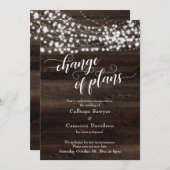 計画の変更,木材の灯りの変更,延結婚期のカード 招待状 (正面/裏面)