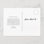 計画の変更 | 白黒スクリプカジュアルト ポストカード (裏面)