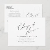 計画の変更、結婚式招待状延期 ポストカード (正面/裏面)