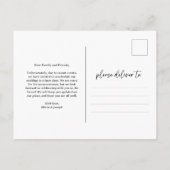 計画の変更 | 黒モダンと白 ポストカード (裏面)