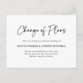 計画の変更 | 黒モダンと白 ポストカード (正面)