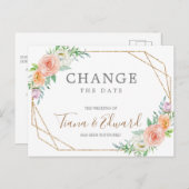 計画の変結婚更延期はがき ポストカード (正面/裏面)