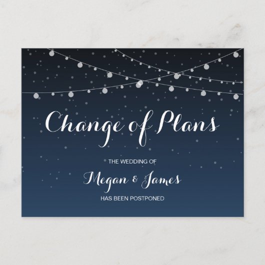 計画の変結婚更延期はがき ポストカード (正面)