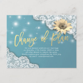 計画の延期レ結婚ースひまわりの変更 案内ポストカード
