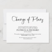 計画の延期結婚発表の変更 招待状 (正面)