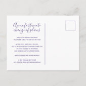 計画の更新：パープルウォッシュハートのウェディングは中止になりました 案内ポストカード (裏面)