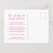 計画の更新：赤いピンクのハートの結婚式が中止になりました 案内ポストカード (裏面)