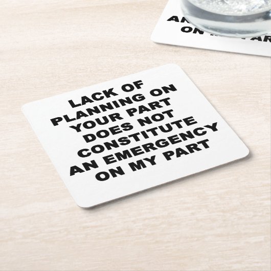 計画の欠如 スクエアペーパーコースター (アングル)