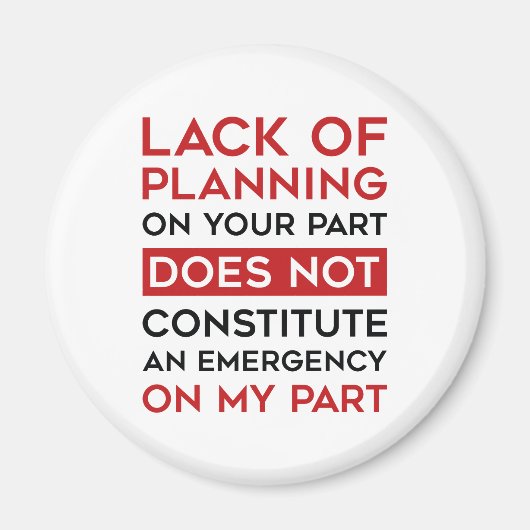 計画の欠如 マグネット (正面)