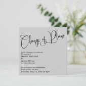 計画の軽灰色の変更は延期結婚のカード 招待状 (スタンド正面)