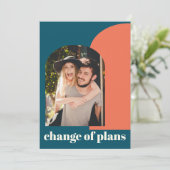 計画の青結婚幾何カラフルの変更 セーブザデート (スタンド正面)