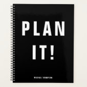 計画はっきりしたしろ！黒単色ミニマリスト プランナー手帳 (正面)