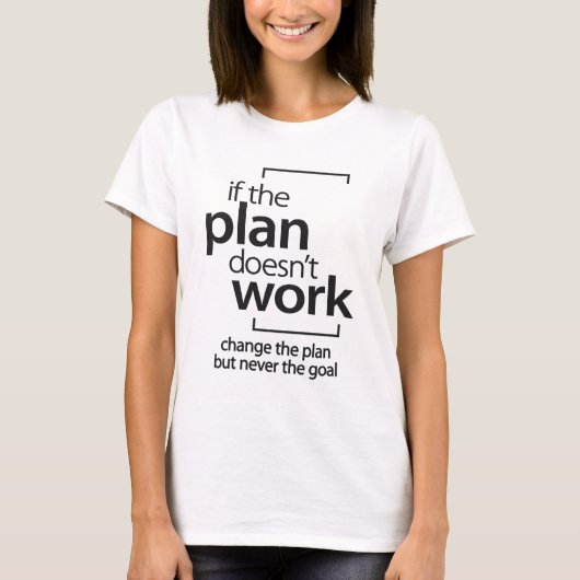 計画もしが機能しない計画を変更しないゴール Tシャツ (正面)