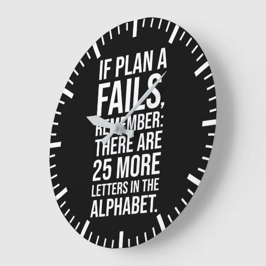 計画もしAの失敗 – 成功おもしろいやる気を起こさせる ラージ壁時計 (傾斜)