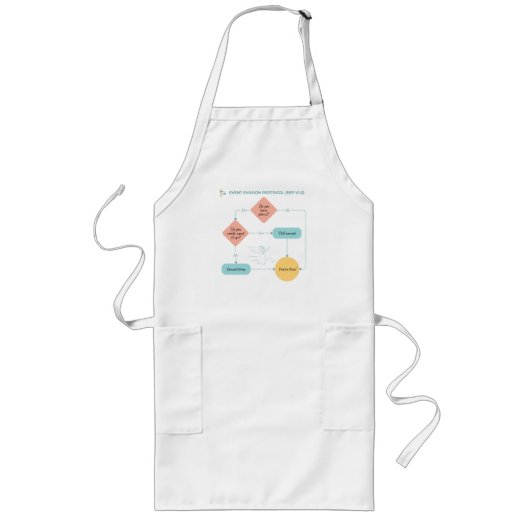 計画を回避するフローチおもしろいャート – 内向的なユーモア ロングエプロン (正面)
