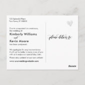 計画エレガントの変更が延期さ結婚れた ポストカード (裏面)