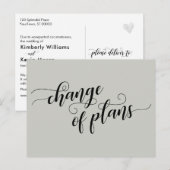 計画エレガントの変更の適用結婚延期 ポストカード (正面/裏面)