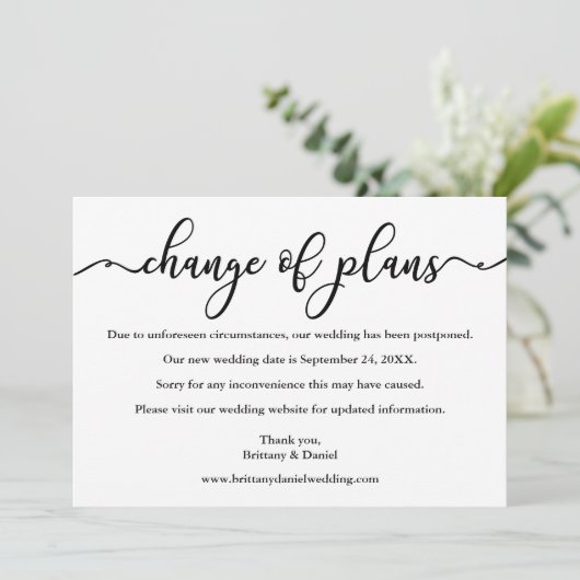 計画エレガントの書替え新日付カード セーブザデート (スタンド正面)