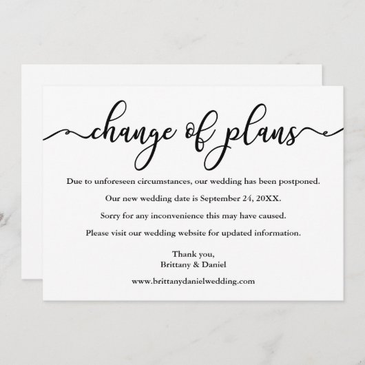 計画エレガントの書替え新日付カード セーブザデート (正面/裏面)