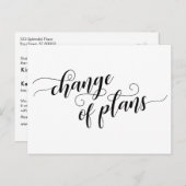 計画エレガントの白変更の延期結婚日 ポストカード (正面/裏面)