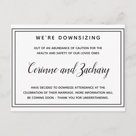 計画エレガントはがきの変更 ポストカード (正面)