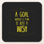 計画ゴールのない感動的引用文 スクエアペーパーコースター (正面)