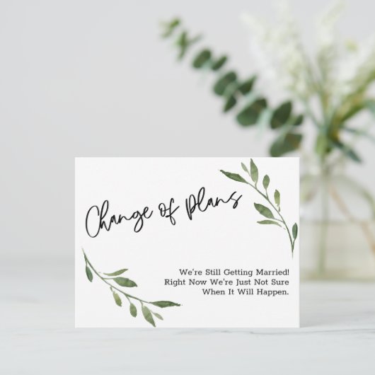 計画シンプルの温暖化が延期さ結婚れた ポストカード (スタンド正面)