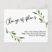 計画シンプルの温暖化が延期さ結婚れた ポストカード (正面)