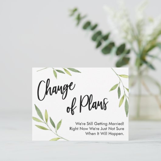 計画シンプルの温暖化が延期さ結婚れた ポストカード (スタンド正面)