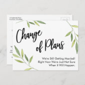 計画シンプルの温暖化が延期さ結婚れた ポストカード (正面/裏面)