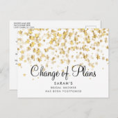 計画モダンの変更ブライダルシャワー金ゴールド星 ポストカード (正面/裏面)
